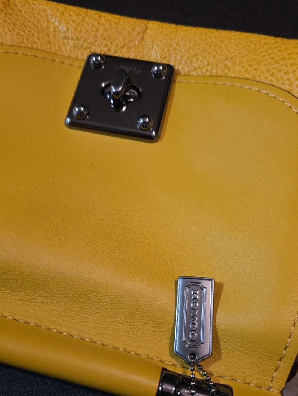 Coach Drifter Bag In Mustard Yellow With Gunmetal Hardware - Picture 2 of 11